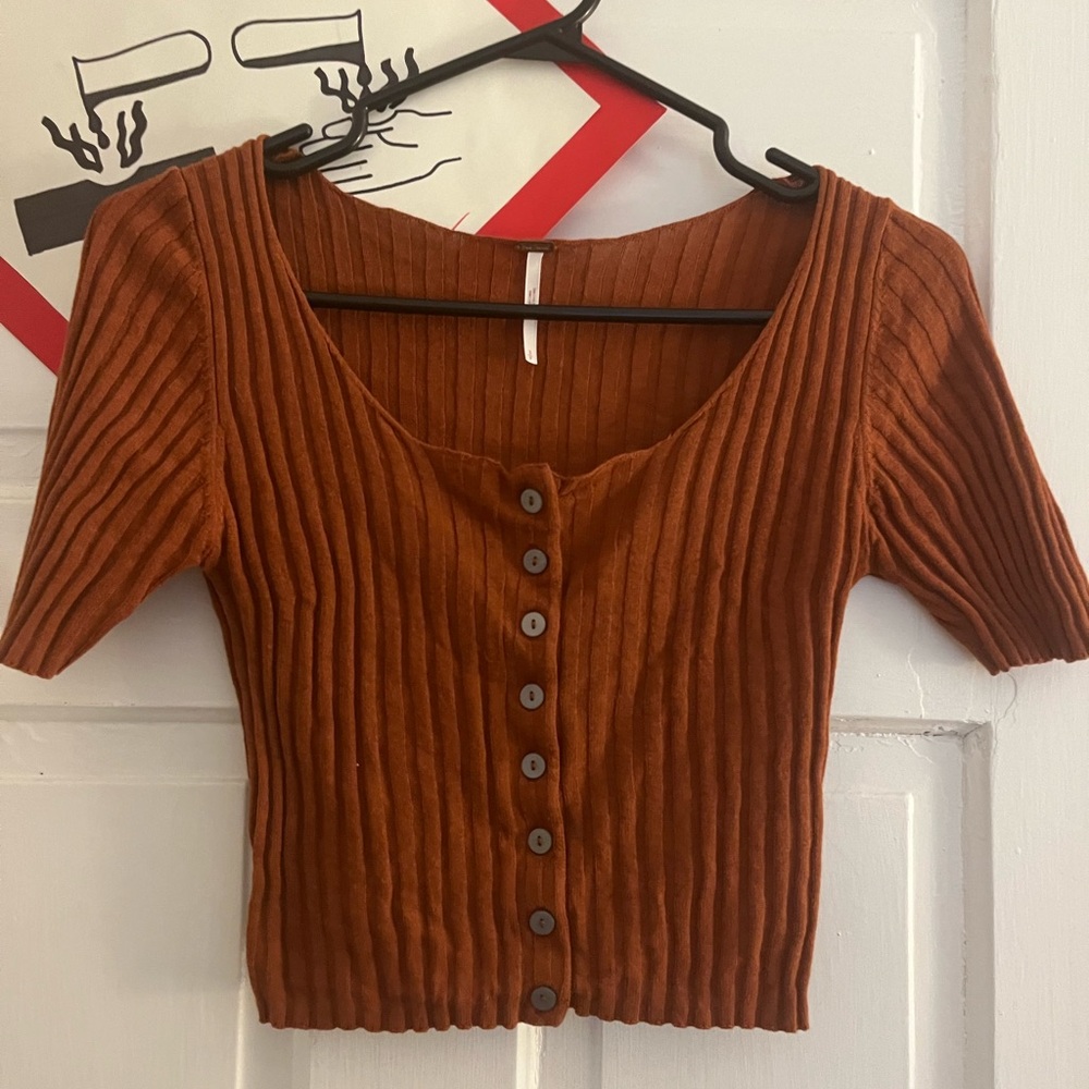 free people cropped shirt
